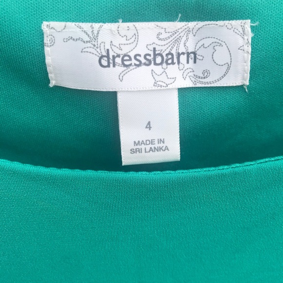 Dressbarn Kelly Green Mock Wrap Short Sleeve Dress - Picture 4 of 7